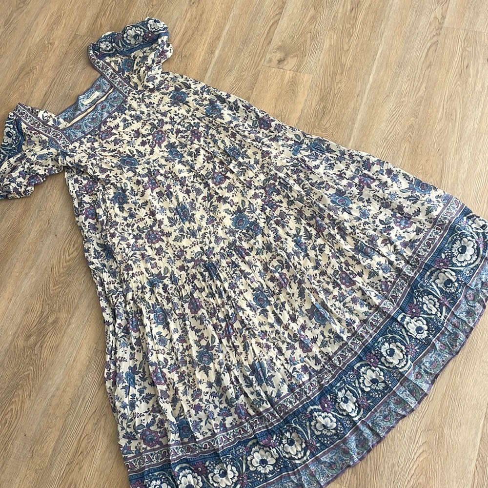 Spell blue floral midi dress